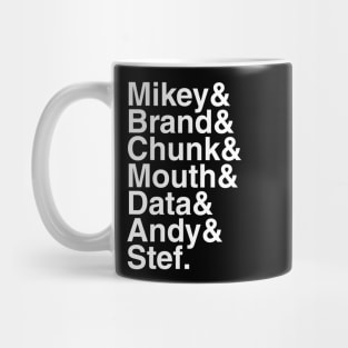 Goonies - Mikey & Brand & Chunk & Mouth & Data & Andy & Stef. (White) Mug